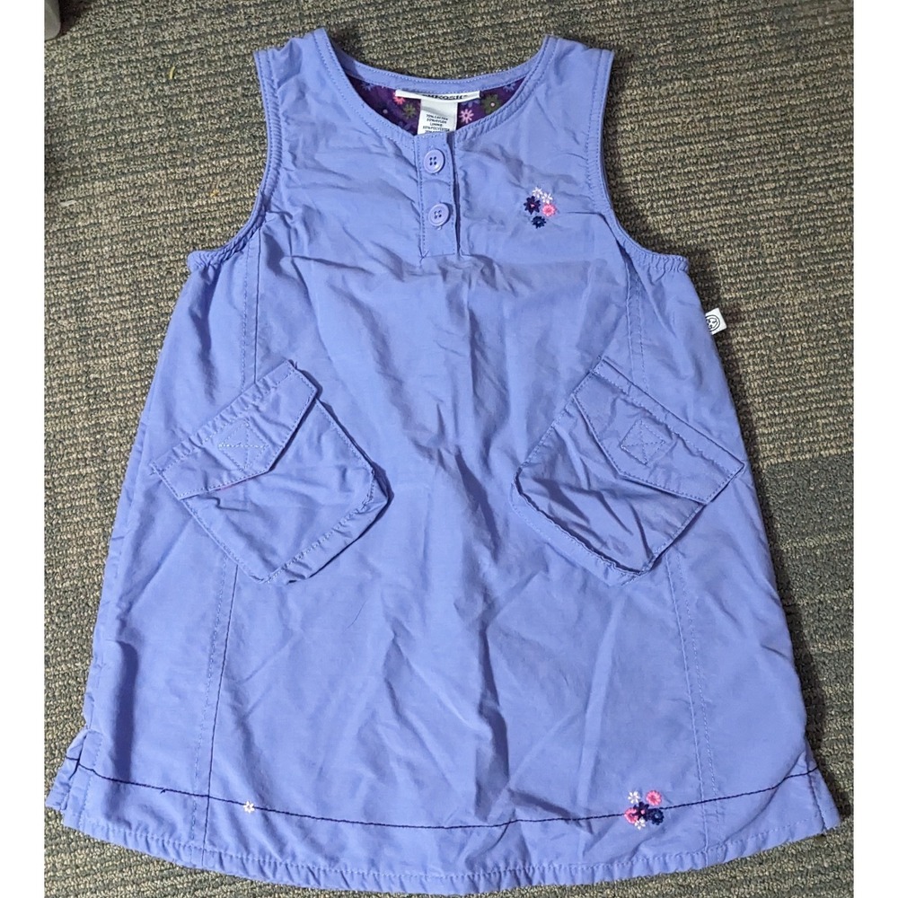 Vtg‎ Osh Kosh Baby B'gosh Dress Purple Daisy  24 Months Cotton Flowers Pockets